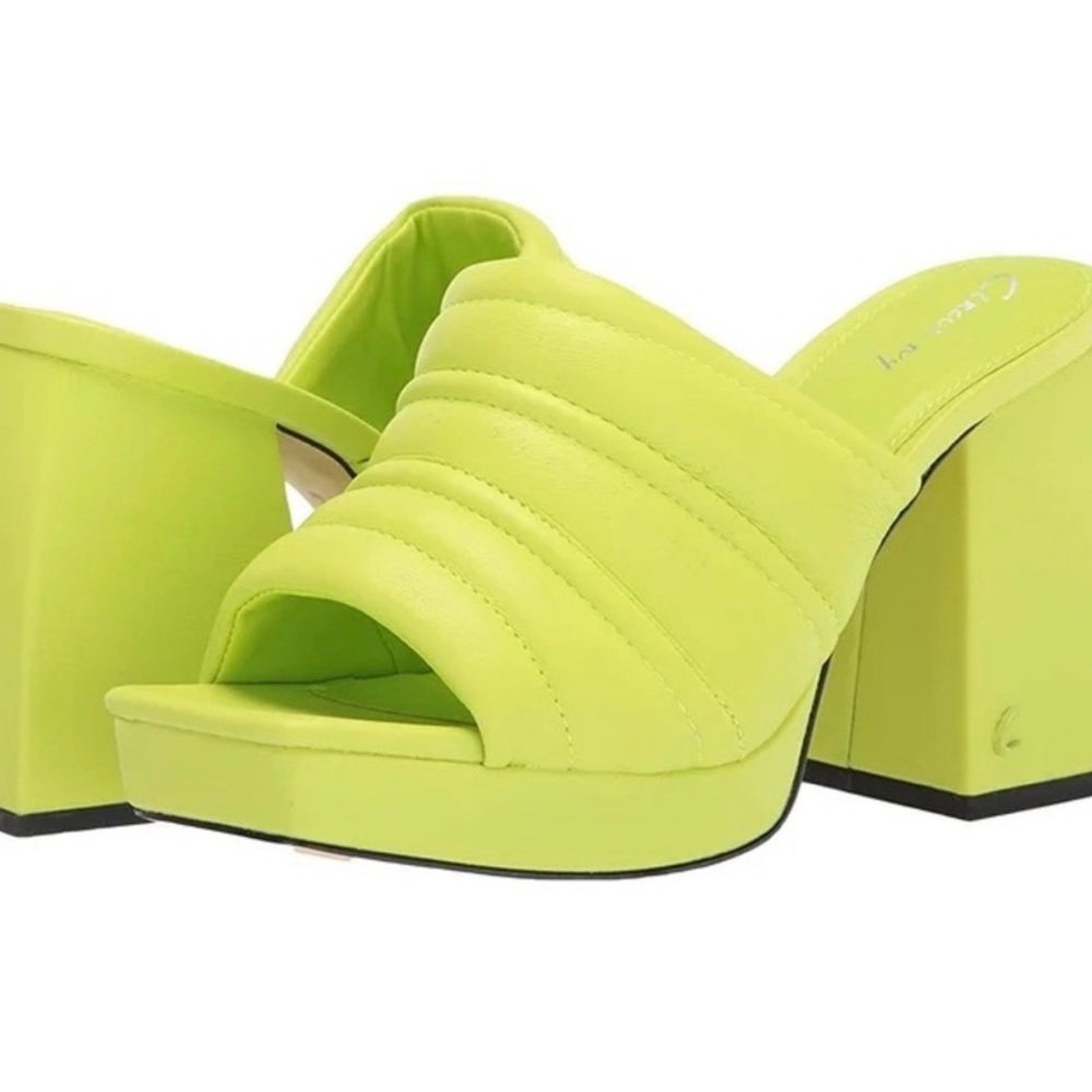 Circus by Sam Edelman Neon Lime Quilted Block Heel - Picture 4 of 5
